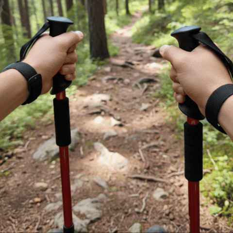 bâton de marche télescopique léger ajustable trekking