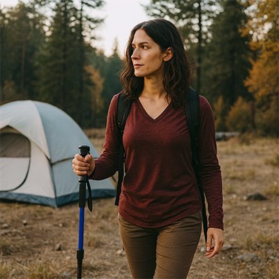 Bâton de randonnée ultra léger ajustable pour trekking & marche - Voltara Plein Air