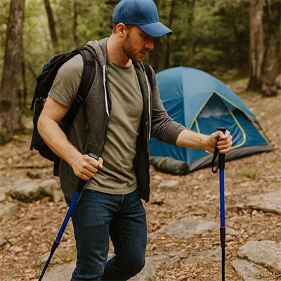 Bâton de randonnée ultra léger ajustable pour trekking & marche - Voltara Plein Air