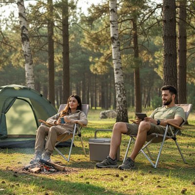 Chaise de camping pliante haut de gamme - Confort portable pour plein air et randonnée - Voltara Plein Air