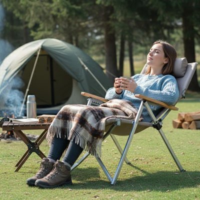 Chaise de camping pliante haut de gamme - Confort portable pour plein air et randonnée - Voltara Plein Air