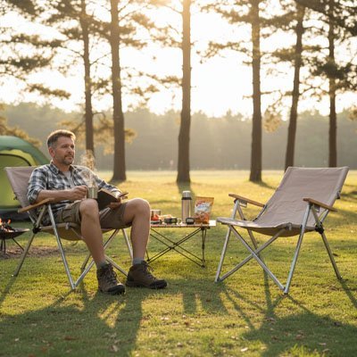 Chaise de camping pliante haut de gamme - Confort portable pour plein air et randonnée - Voltara Plein Air