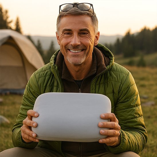 Oreiller de voyage ergonomique en mousse mémoire – Confort cervical - Voltara Plein Air